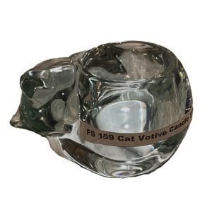 FS ITEM 169		Vintage Cat Glass Votive Candle Holder
